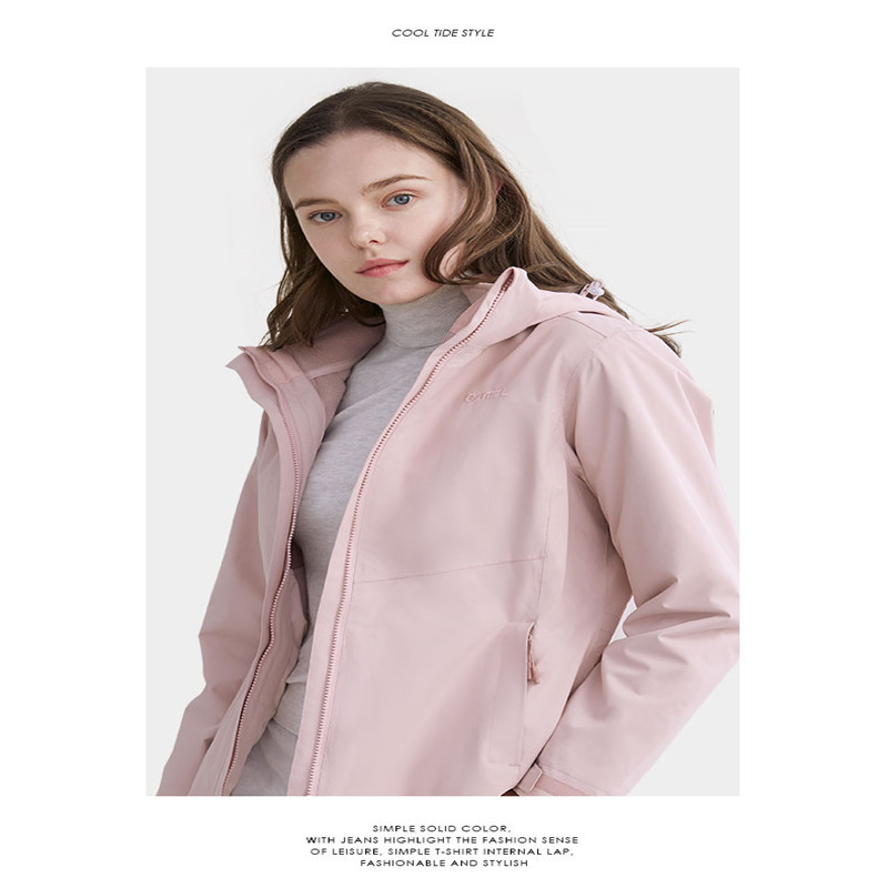 骆驼2019秋冬新款A9W246122男女情侣防风保暖三合一两件套登山服 L 冰玉粉色