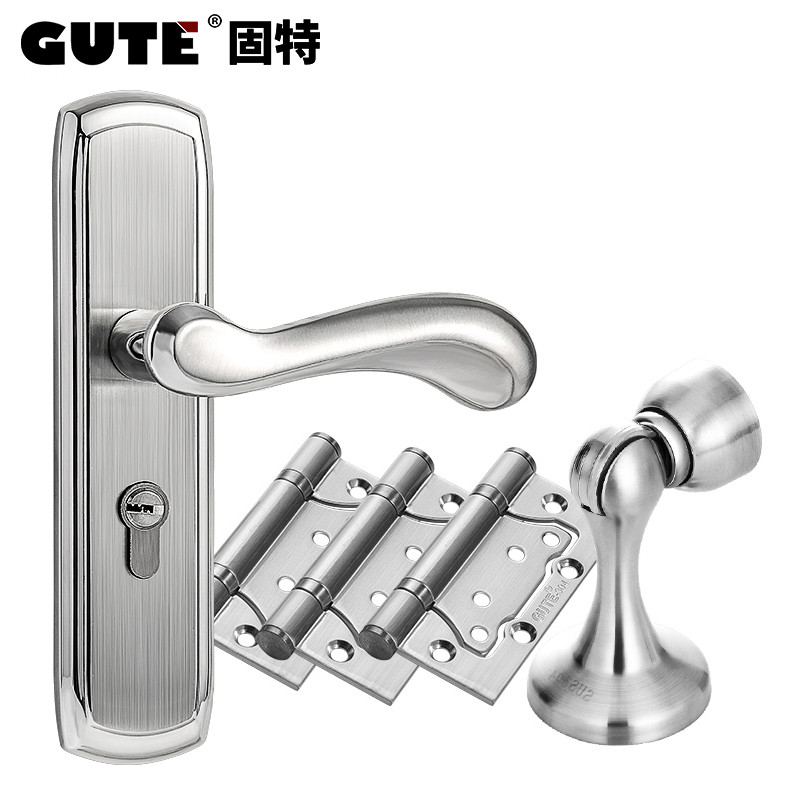固特GUTE 室内卧室不锈钢反提门锁简约房门把手实木门静音锁具5011B