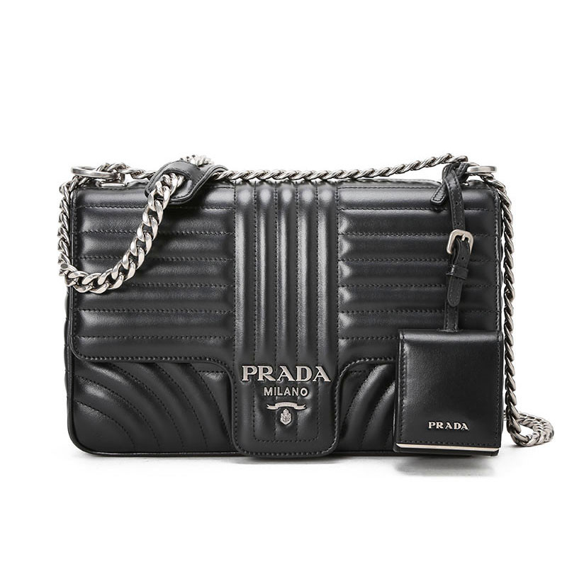 PRADA/普拉达 Diagramme 单肩包 大号 1BD135 COX 黑色