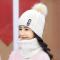 帽子女冬天潮加绒毛线帽韩版青年甜美可爱女士秋冬针织帽百搭保暖_528_178 粉色帽子+围脖(加绒加厚)