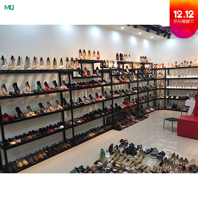 新款鞋店鞋架鞋店货架包包展示柜简约时尚组合多层鞋架专柜鞋架展示架J 定制密度层板