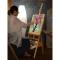 苏宁放心购榉木带抽屉儿童实木质油画架木制美术素描成人画箱画板架套装收纳式学生初学者折叠多功_747 黑色画架