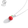 创意红苹果项链女纯银锁骨链潮网红可爱清新平安果吊坠圣诞 苹果项链