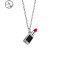 S925银口红项链女纯银创意设计小众锁骨链气质网红个生饰品女 纯银口红项链（白金色）