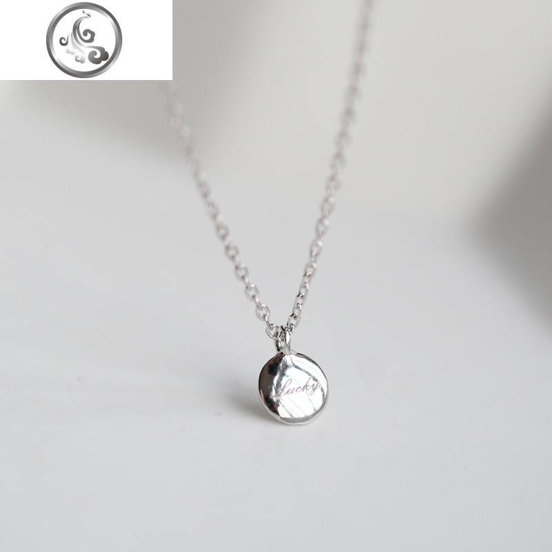 韩版小金豆英文刻字doctors朴信惠S925纯银锁骨链项链女_1_53 银色