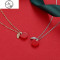 红苹果项链女纯银锁骨链ins简约个性森系潮网红平安夜圣诞节