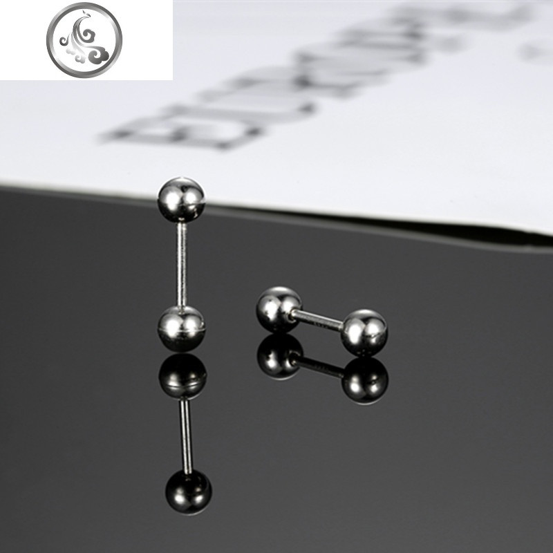 拧螺丝纯银耳钉2019新款潮男生耳骨钉男士耳环女酷帅网红睡觉免摘 拧螺丝纯银耳钉5MM（单只）