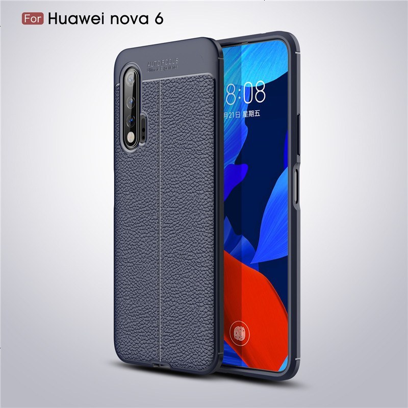 安美宝 华为Nova6手机壳nova6SE手机壳nova 6 防摔皮纹软壳保护套nova6 SE保护壳 nova6藏青色