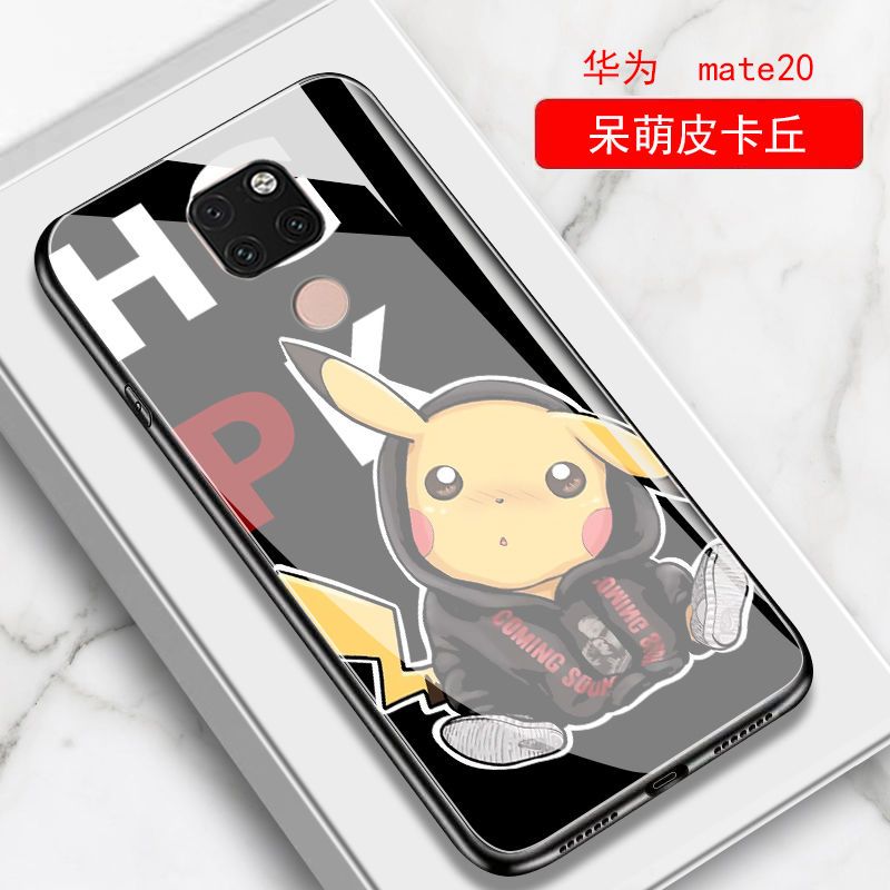 华为mate20pro手机壳玻璃mate20x手机套华为mate20手机壳男女款潮_219 呆萌比卡丘（裸壳）mate20x