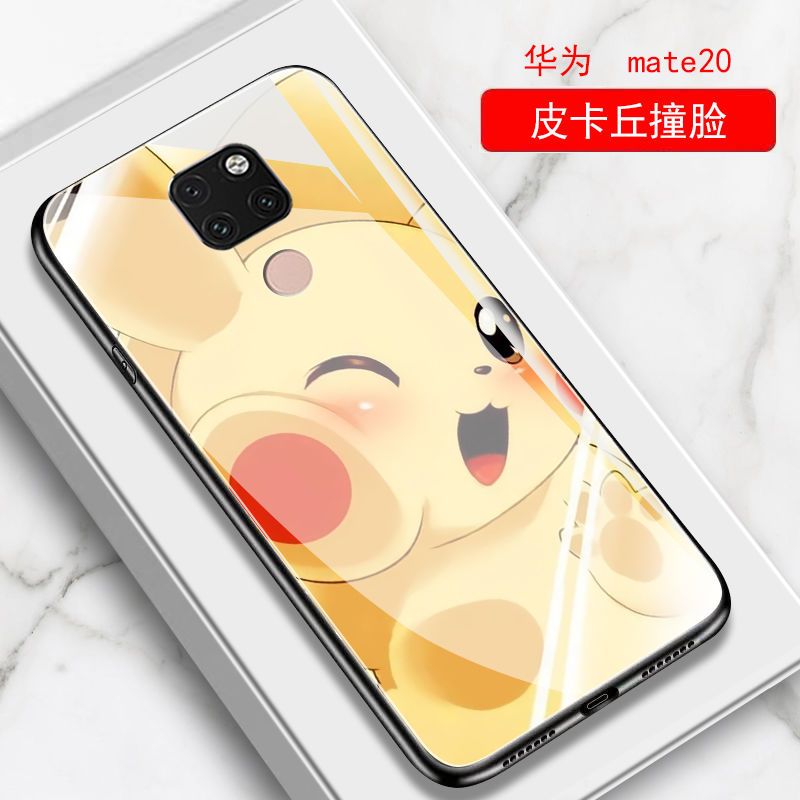 华为mate20pro手机壳玻璃mate20x手机套华为mate20手机壳男女款潮_219 皮卡丘撞脸（裸壳）mate20x