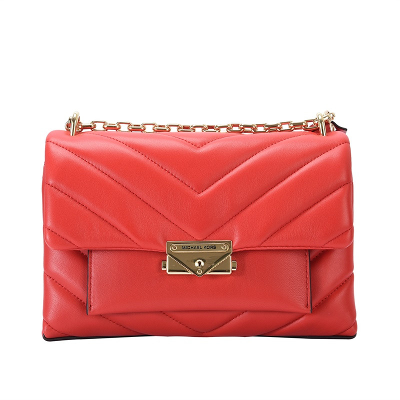MICHAEL KORS 迈克·科尔斯 女士皮质中号绗缝单肩斜挎包 30T9G0EL8L BRIGHT-RED-亮红色