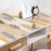 化妆台桌布pvc长方形防水防烫网红软塑料梳妆台布美甲桌水晶版_845 50*140cm 卡通兔1.0mm