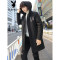 花花公子2019新款冬季男士棉衣中长款青年学生潮流连帽外套男棉袄_1 185 1830灰色
