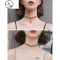 吊坠项链女潮网红气质小众设计锁骨链项圈冷淡风短款颈带脖子饰品_1 1#藏色+宇宙吊坠