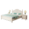 美式实木床1.8米双人主卧室床1.5m公主床白色现代简约韩式田园床_10 床+床头柜*2+山棕床垫1800mm*2000mm框架结构