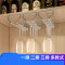 红酒杯架倒挂家用高脚杯架子酒架不锈钢杯架摆件挂架酒柜悬挂吊壁简约家用杯子收纳架杯架 杯架-5【40cm一排】