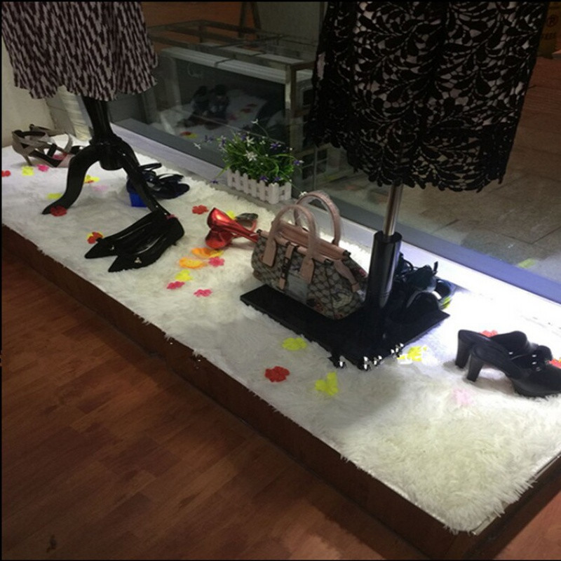 定制鞋店服装店橱窗白毛地毯货架中岛柜台地垫装饰垫定做飘窗阳台_2 定制长毛 浅驼色