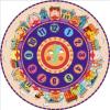 现代简约圆形地毯儿童衣帽间客厅卧室床边转椅机洗电脑椅地垫_538_505 直径1.6米圆 生肖钟表
