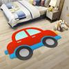 新款造型儿童房床边休闲游戏区幼儿园阅读区地毯房间口垫_2 100M×120CM 红色汽车