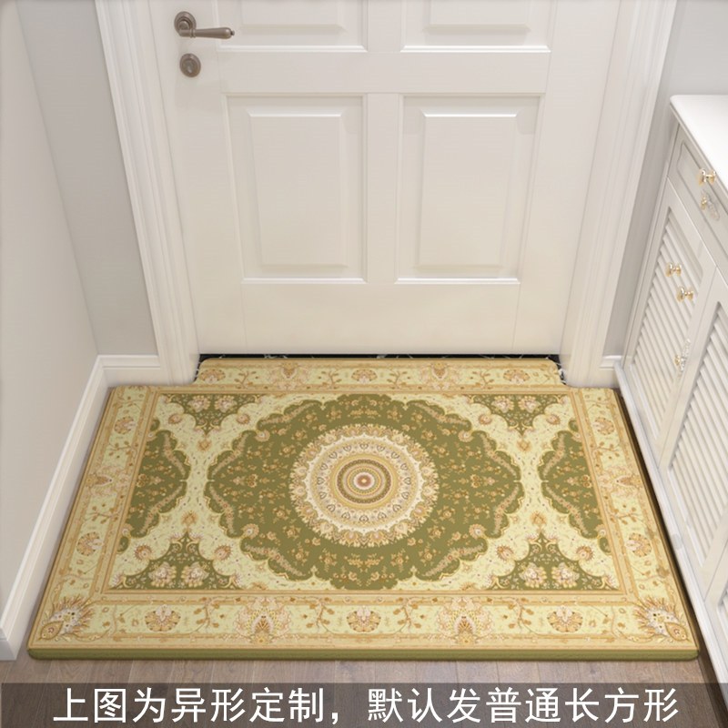 入户地垫垫进踩脚垫子可裁剪口家用欧式客厅厨房地毯卧室_1_187 尺寸定制 卡其色欧式浅黄
