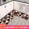 厨房地垫防滑防油家用长条脚垫耐脏地板垫子吸水吸油防水厨房地毯_4 50*200cm 几何咖