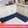 厨房地垫防滑防油家用长条脚垫耐脏地板垫子吸水吸油防水厨房地毯_4 50*240cm 网格藏青