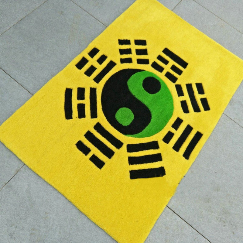道教先天后天阳太图五行七星八卦地毯佛教寺庙修行打坐地毯_1 1X1米正方 黄色简版