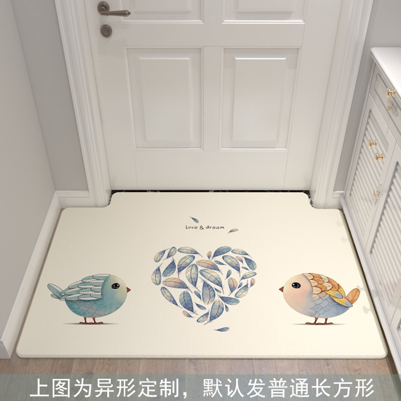 简约入户地垫家用脚垫进厅地毯垫口防滑垫定制家用垫子_1_309 0.6&times;0.9米（支持裁剪，可定制） 米白色dream