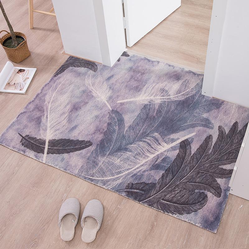 【厅】丝圈进地垫脚垫简约入户口地毯家用垫定制裁剪_930_667 120×240CM 抽象羽翼