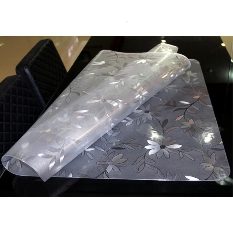 PVC加厚桌垫布防水防油耐高温软质玻璃透明水晶板塑料茶几餐_361_996 60cm宽*10厘米长度的价格 磨砂波斯菊1.5厚