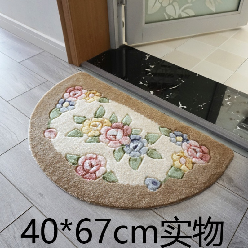 样品地垫折扣优惠地垫打折优惠划算实惠垫_1 约60*90cm 玫瑰花半圆驼黄紫薇腈纶剪花裸边