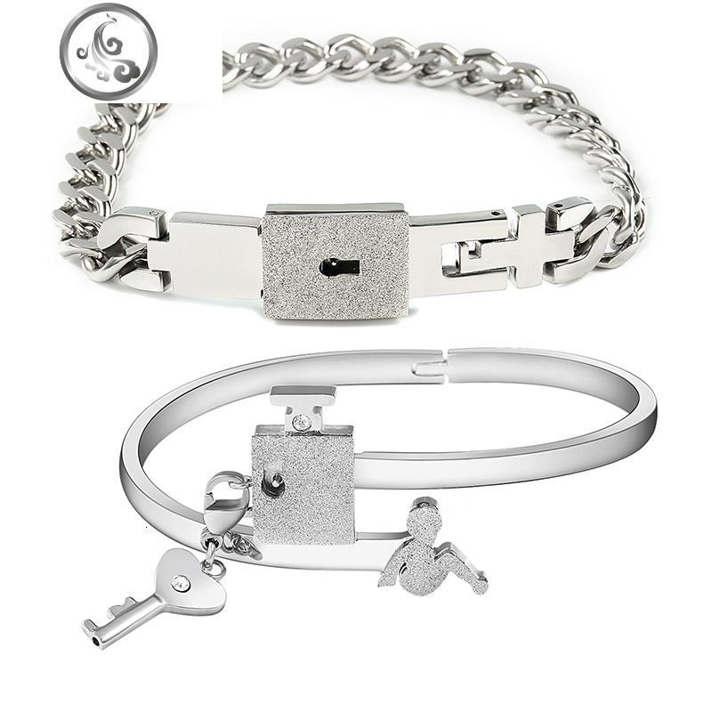 同心锁情侣手链一对可刻字学生创意复古爱手镯男女互锁环带钥匙_1_788