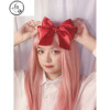 大蝴蝶结头饰发夹女网红少女洛丽塔夹子头饰甜美后脑勺发卡弹簧夹 酒红色^_^