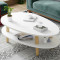 北欧茶几小户型现代客厅桌子简约茶桌创意沙发边几角几小圆桌双层_3 A款120cm暖白+实木腿