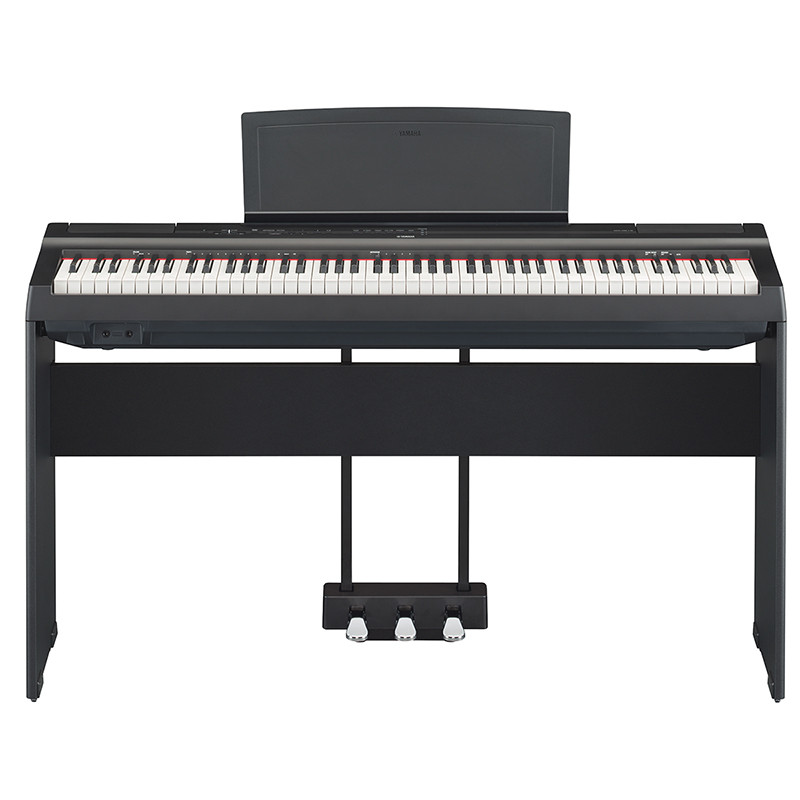 YAMAHA雅马哈电钢琴P-125AB黑色88键重锤成人儿童专业考级数码钢琴 主机+木架+三踏板 黑色
