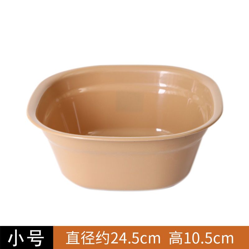 VIERUODIS方形加厚塑料盆脸盆大号家用洗菜盆洗衣盆婴儿洗脚盆小盆子洗脸盆_1 浅咖色【大中小三件套】