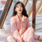 南极人NanJiren睡衣女冬季加厚韩版开衫长袖大码家居服保暖套装T2009 黄色兔萝卜 XXL