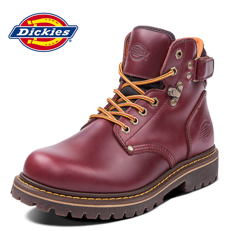 Dickies 男鞋冬季马丁靴男户外沙漠靴复古潮流真皮中筒男靴子 174M50LXS33 酒红174M50LXS40 42码