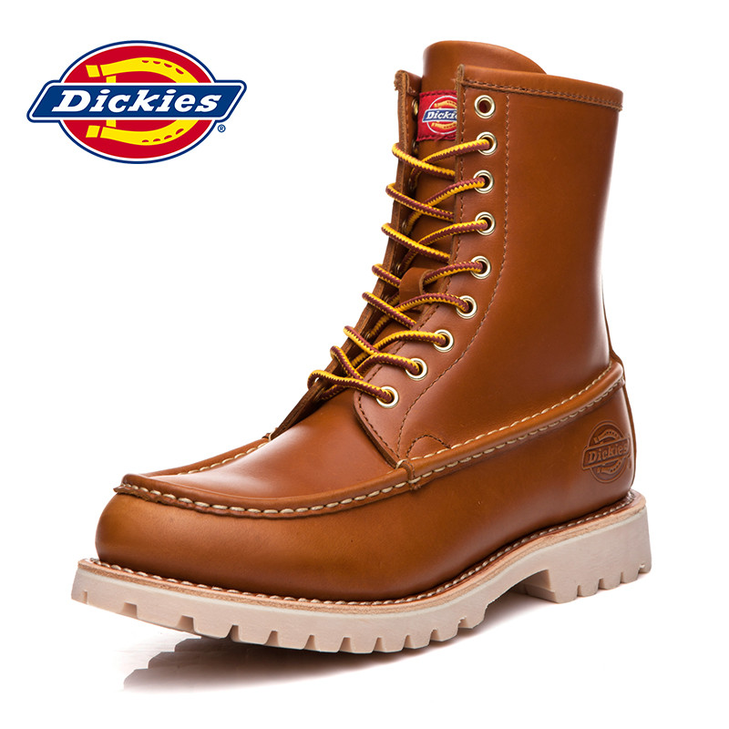 Dickies 男鞋冬季马丁靴男户外沙漠靴复古潮流真皮中筒男靴子 174M50LXS33 金黄174M50LXS42 44码