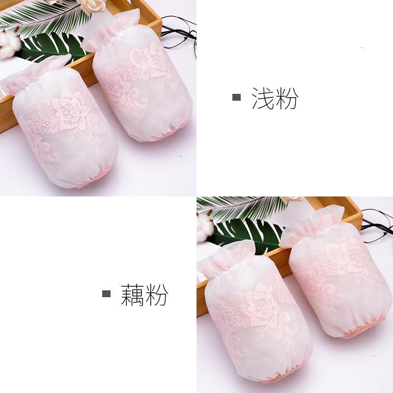 蕾丝袖套女秋冬短款护袖学生办公室袖头可爱防污套袖时尚工作袖筒_780 浅粉+藕粉