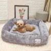 深度睡眠网红猫猫比熊狗窝宠物窝猫窝冬季保暖中型犬小型犬泰迪窝 中号-12斤内狗狗适用 北欧灰-长毛北极绒更保暖