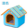 宠物室内别墅狗屋狗舍猫房子冬季保暖狗狗的窝可拆洗冬屋法斗_1 M码-【十斤以内宠物】 天蓝色