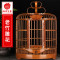 生头画眉鸟笼竹精品全套配件贵州手工刻老竹八哥鸟笼子竹制大号_2 福禄寿笼33cm高档版（全套）