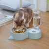 狗盆狗碗猫碗双碗自动饮水食盆狗狗碗猫咪水碗防打翻饭盆宠物用品_5 自动续水双碗（通用） 烟灰色