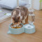 狗盆狗碗猫碗双碗自动饮水食盆狗狗碗猫咪水碗防打翻饭盆宠物用品_5 自动续水双碗（通用） 烟灰色