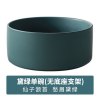 猫碗双碗陶瓷狗碗猫咪食盆饭盆狗狗喝水猫粮碗宠物用品实木防打翻_2 碗直径15.5cm碗深6.8cm 黛绿色单碗（无底座）