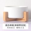猫碗双碗陶瓷狗碗猫咪食盆饭盆狗狗喝水猫粮碗宠物用品实木防打翻_2 碗直径15.5cm碗深6.8cm 瓷白色单碗+竹木底座2件拍组合46.6元