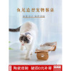 猫碗猫食盆陶瓷双碗狗单碗悬挂不锈钢宠物碗饮水保护颈椎猫咪用品 M-中型 陶瓷款竹木餐桌下单备注刻字内容