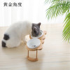 猫碗高脚猫咪喂食碗保护颈椎斜口狗碗可爱猫盆双碗陶瓷饮水宠物_1 猫咪/小型犬 可爱竹木黑八脸猫+双碗套装