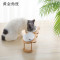 猫碗高脚猫咪喂食碗保护颈椎斜口狗碗可爱猫盆双碗陶瓷饮水宠物_1 猫咪/小型犬 可爱竹木黑八脸猫+双碗套装